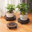 Wood Plant Stand Indoor,Plant Caddy with Lockable Wheels,Pot Stand,Rolling Plant Stand with CastersPlant Dolly with Wheels ,Heavy Duty Plant Base with Wheels