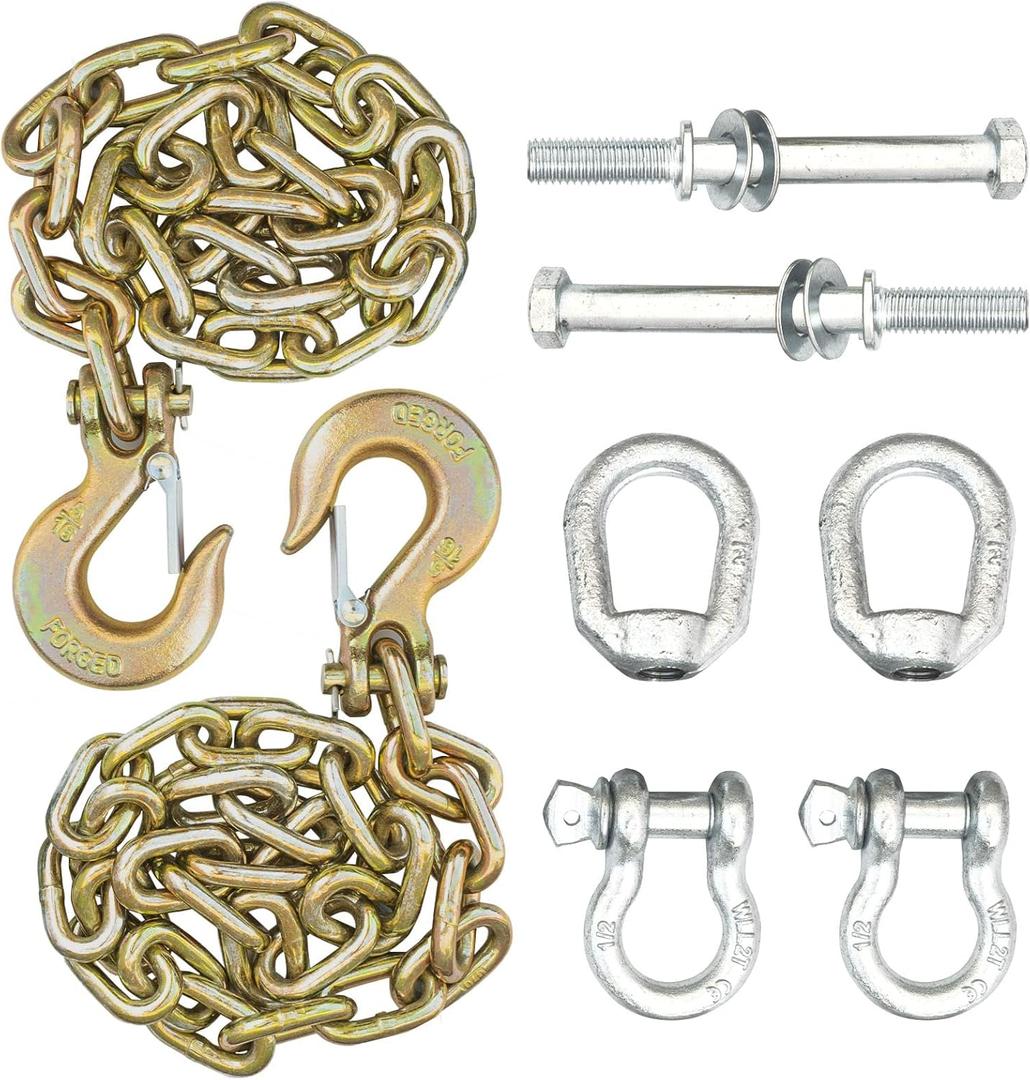 5th Wheel Trailer Safety Towing Chain kit Ultimate Connection Safety Chains Fit for Universal Ultimate Fifth Wheel Connection(Rail or Gooseneck Version)