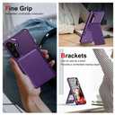 Fofvccv Wallet Case for Samsung Galaxy S24 FE with Card Holder Slots, Luxury PU Leather Folio Flip Kickstand Cover Shockproof TPU Phone Case for Galaxy S24 FE - ZM Purple
