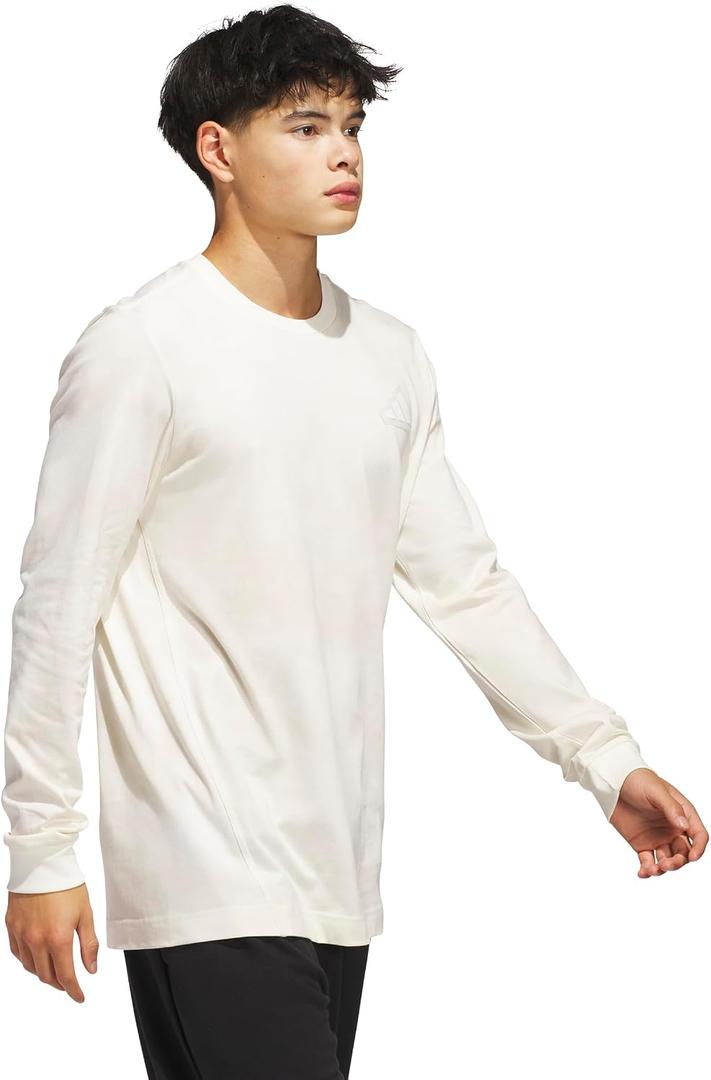 adidas Men's Tech Long Sleeve T-Shirt (Beige, L)