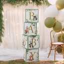Kate Aspen Woodland Baby Boxes With Letters For Baby Shower Decorations, Gender Reveal Decoration, Photo Prop & Forest Animal Nursery Decor (Set of 4 Stackable Blocks Spells B-A-B-Y)