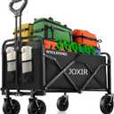 Collapsible Wagon Cart Foldable 360lbs Capacity, Lightweight Portable Beach Wagon, Shopping Carts with Wheels for Grocery, Camping, Shopping, Beach, Fishing, Garden Cart (120L)