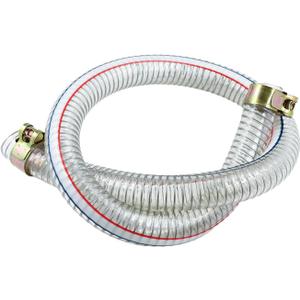 39" Universal Log Splitter Suction Hose, 1" ID Heavy-Duty Wire-Reinforced PVC Hydraulic Inlet Hose with Heavy-Duty Clamps, for Log Splitter Parts & Oil Transfer, Flexible & Temperature Resistant