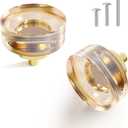 1.38 Inch Champagne Bronze Crystal Cabinet Knobs and Pulls,8 Pack Vintage Round Glass Drawer Knobs for Kitchen Cabinets, Bathroom Vanity, Bedroom Dresser, Closet & Furniture Hardware