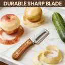 2 x Premium Vegetable Peeler with Wooden Handle and Bottle Opener,Multi-Functional Vegetable Peeler for Kitchen, 2-In-1 Stainless Steel Kitchen Tool, for Fruit Veggie, Includes Bottle Opener (2PCS)