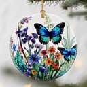 Wildflower & Butterfly Christmas Ornaments: Christmas Tree Ornaments, Holiday Decor, Stocking Stuffers, Gift Ideas, Xmas Gifts, Gifts for Mom & Perfect for Butterfly Lover, Flower Lover