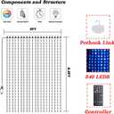 Christmas LED Curtain Lights DIY LED Decorations Outdoor Smart String Lights 540 LEDs, Christmas DIY Lighting Modes Decorative Curtain Lights for Yard, Patio, Party Wedding Yard Home 6.5FT*5FT