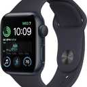 Apple Watch SE (2nd Gen) [GPS 40mm] Smart Watch w/Midnight Aluminum Case & Midnight Sport Band - M/L. Fitness & Sleep Tracker, Crash Detection, Heart Rate Monitor, Retina Display, Water Resistant
