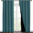 NICETOWN Complete 100% Blackout Curtain Set, Thermal Insulated & Energy Efficiency Window Draperies for Guest Room, Full Shading Panels for Shift Worker and Light Sleepers, Sea Teal, 55W x 86L, 2 PCs