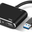 USB A 3.0 to HDMI Adapter for Windows 4K@30hz, HDMI & VGA Splitter Hub for 2 Monitors 1080P Large Screen Display for Multi-Display Video Windows Computer, Desktop, Laptop, PC, Monitor, Projector, HDTV