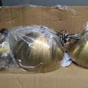 LMS 8 Inch Mid Century Pendant Lights, Brushed Gold Kitchen Island Light Fixtures with White Globe Glass Shade, Adjustable Hanging Rod, 3-Pack for Home Office Dining Room Bathroom, LMS-186BG3PK