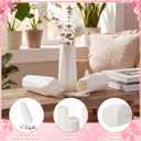 Mimorou 24 Pcs Composite Plastic Flower Vases Bulk, White Plastic Flower Vases for Centerpieces Unbreakable Bud Vase for Wedding Party Living Room Decor(Simple Style)