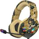 Tatybo Gaming Headset for Ps5 Ps4 Xbox One Switch PC with Noise Cancelling Mic, Surround Sound PS5 Gaming Headphones with RGB Light