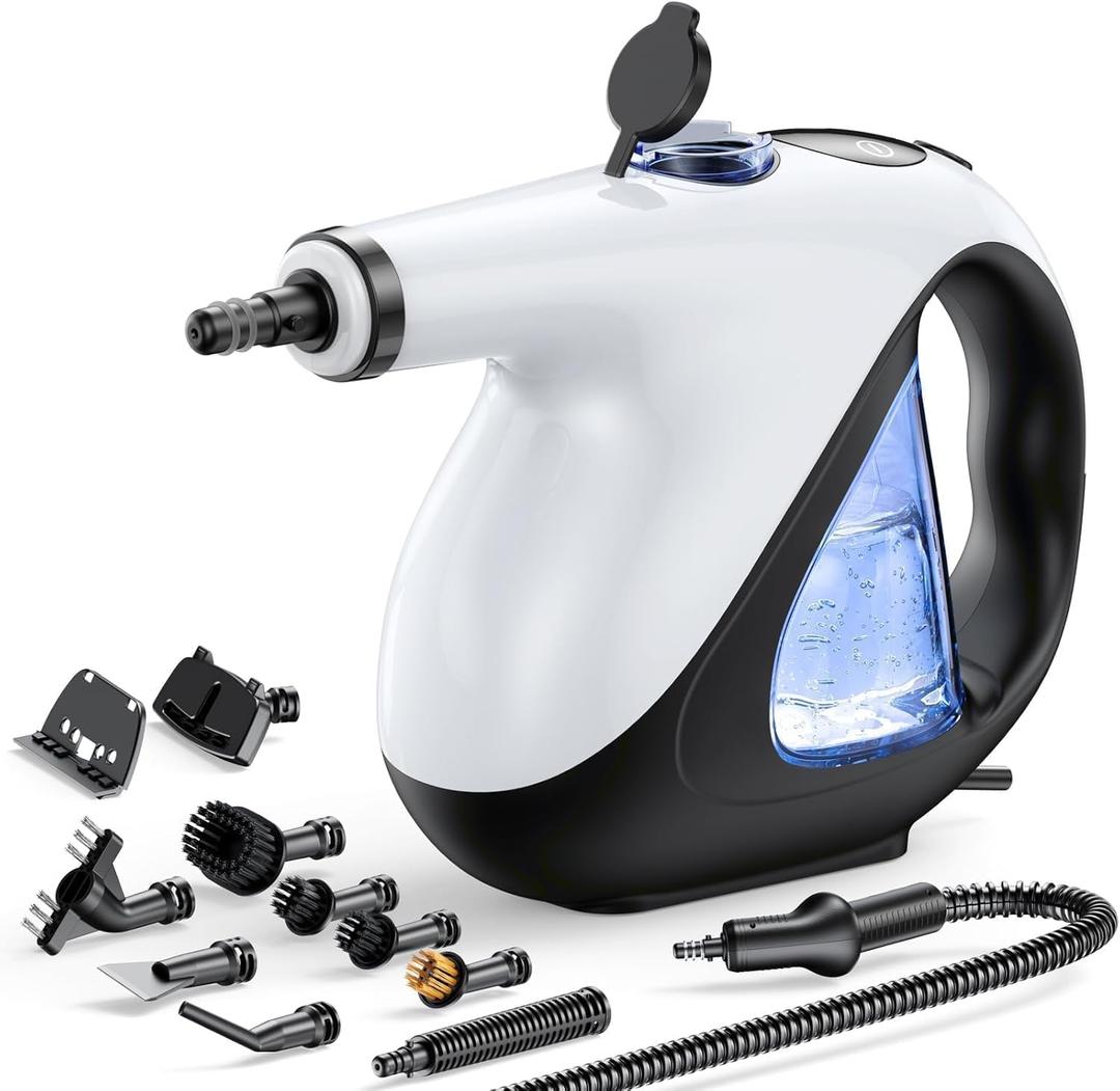 Handheld Steam Cleaner for Home 3s Instant Heat-Up No Need to Wait, Upgrade 2 LB Light Weight Easy Refill Portable Steamer Cleaner for Furniture Couch Grout Walls Kitchenware (White)
