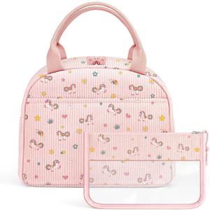 YOOLIFE Pink Unicorn Lunch Bag Women | Pink Tote Bags Snack Bags Reusable Large Capacity Insulated Cooler for Picnic Birthday Gifts for Girls Kids School Lunch Bag