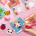 Valentines Day Cards for Kids Classroom, 24 Set Valentines Cards with Animal Painting Kits, Valentine Party Favors Toys for Boys & Girls, Kids Exchange Cards for School, Ideal Valentine Gifts