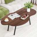 Foldable Coffee Table,Mid Century Modern Coffee Table Living Room Tables,Cloud Shape Irregular Center Table,Portable Folding Table for Small Spaces,Living Room,Bedroom,Entryway,Easy Assembly,Walnut, 39.37" X 21.65" X 16.53"