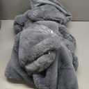 UGG Euphoria Faux Fur Throw Blanket, Oversized Soft Throw for Couch or Bed, Luxury Room Decor, Giftable Fuzzy Blankets, Machine Washable, 50-inch x 70-inch, Chambray Blue Grey