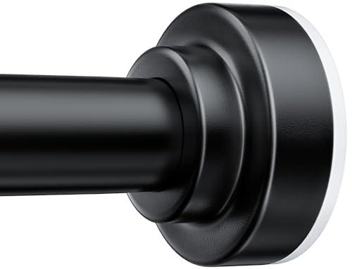 TEECK Shower Curtain Rod, 32-43 inch Adjustable Spring Tension Curtain Rod, Never Rust Anti-Slip Shower Curtain Rod for Bathroom, No Drilling, Never Collapse, Easy to Use, Black