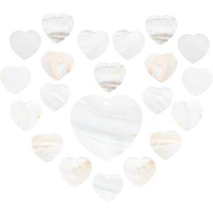 SUNNYCLUE 1 Box 20Pcs Heart Shape Shell Charms Freshwater Shell Pendants Seashell Love Jewellery Charm Accessories for DIY Earring Necklace Bracelet Jewellery Making Crafting