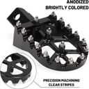 XINGWU Dirt Bike Footpegs Wide Foot Pedals CNC for CRF50 CRF70 CRF110 XR50 XR70 XR110 SSR CT200U KAYO SDG Pit Bike 50cc 70cc 80cc 90cc 100cc 110cc 125cc 150cc Mini Bike Foot Pegs Footrest Black