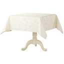 HARORBAY White Tablecloth for Rectangle Tables 52 x 52 Inch, Square Snowflake Table Cloth for Dining Room Kitchen Party Winter Holiday, Cream Gold Heavy Weight Soft Table Cover (Agnes Serie)