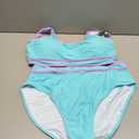 Blooming Jelly Womens High Waist Bikini Sets Sporty Color Block Two Piece Swimsuits Scoop Neck Cheeky Bathing Suits (Small)