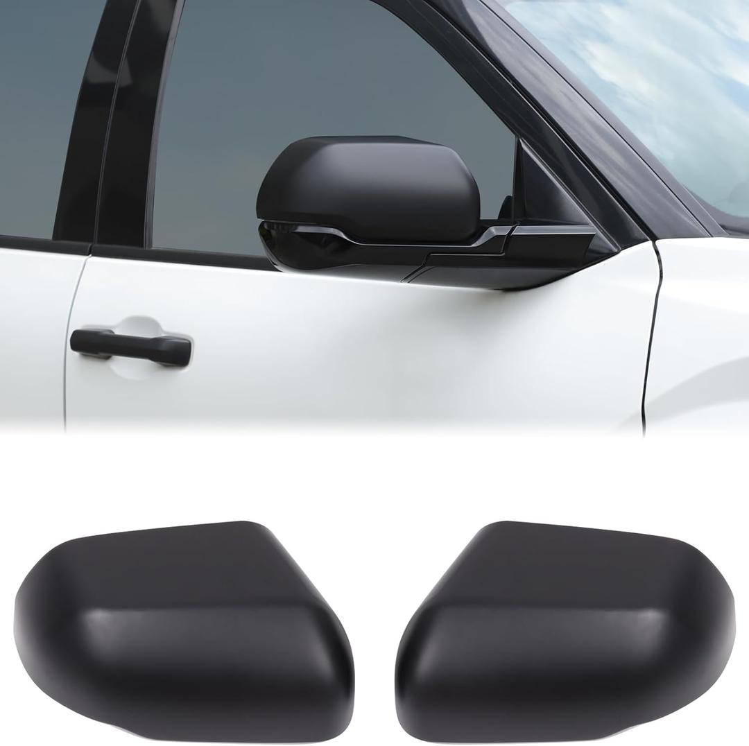 Car Door Rear View Mirror Trim Cover Compatible with Toyota Tundra/Sequoia 2022-2025 Exterior Side Rearview Mirror Housing Cap Protector Cover Accessories, Only Fit Without Turn Signal Lights Version (Matte Black(B))