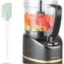 La Reveuse Electric Mini Food Processor with 200 Watts 2-Cup Prep Bowl for Mincing Chopping Grinding Blending Pureeing (Metallic Grey)