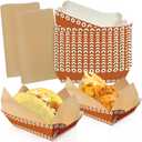 50 Pcs Cielito Lindo Party Plates Need Assemble Cielito Lindo Trays Disposable Mexican Snack Trays Platos De Barro Mexicanos Nacho Popcorn Food Container Cinco de Mayo Party Supplies (Brown Green)