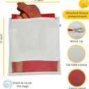 12 pieces Reusable Cotton Saree Cover with Blouse compartment big size for Storage, Wardrobe Organizer bags saree bags cotton (17x17 inch)