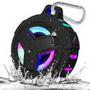 EBODA Bluetooth Shower Speaker, Portable Bluetooth Speakers, IP67 Waterproof Wireless Speaker with LED Light, Floating, 2000mAh, True Wireless Stereo for Kayak, Beach, Gifts for Unisex , Black