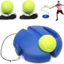 Tennis Trainer Rebound Ball with String Solo Tennis Training Kit Portable Practice Rebounder Equipment Training Tools with Long Elastic Ropes for Adults, Kids, Beginners (Blue)