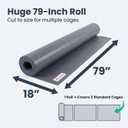 Waterproof Guinea Pig Cage Liner (1 EVA Roll with 5 Stickers), Easily Cut to Fit Hamster & Rabbit Cages, Reusable & Anti-Skid Rabbit Bedding, Ideal for Reptile Enclosures, 18"x79", Gray