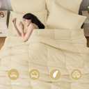 JOLLYVOGUE Full Comforter Set, Ultra-Soft Bed in a Bag Full Size 7 Pieces, Oeko-TEX Certified Bedding Set with Down Alternative Comforter, Sheets, Pillowcases & Shams, Light Yellow