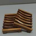 Wooden Soap Dish for Shower,Set of 2 Shower Soap Holder,Self draining Bar Soap Holder for Bathroom, Homemade Soaps Saver Natural Soaps Tray, Vowupt (Brown)