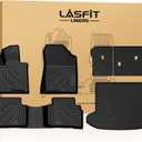 LASFIT Floor & Cargo & Seatback Mats for Kia Sportage 2026 2025 2024 2023 (Only Fit Gas), All Weather TPE Car Mats Custom Fit Kia Sportage 2023-2026 Floor Liners & Trunk Mat with Backrest, Black