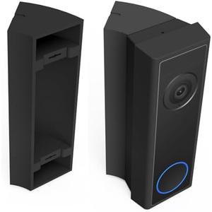 Mars Outpost No-Drill Corner Mount Compatible with Eufy C30 C31 Doorbell No Drilling Corner Wedge Mount, 45 Degree Bracket Adhesive or Screw Mounting Made in UK