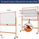 Large Dry-Erase Rolling Magnetic Whiteboard - 48 x 32 Inches Dry Erase Board with Stand Height Adjust Double Sides Mobile White Board Easel on Wheels with 25 Sheets Paper Pad Office, Home & Classroom