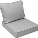 AAAAAcessories Outdoor Seat Cushions for Chairs, Fade-Resistant, Waterproof Patio Furniture Replacement Cushions, 24" x 24" x 5" + 24" x 19", Gray