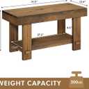 HOKYHOKY Solid Wood Entryway Bench - 31.5" Farmhouse Small Storage Benches, Narrow Bench Seat for Indoor, Entryway, Dining Room, Living Room and Hallway, Rustic Natural