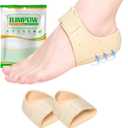 Heel Protectors, Heel Cups for Heel Pain, Heel Support, Thicken&Breathable, Idea for Plantar Fasciitis Relief, Bone Spur, Gel Heel Cups for Shoes, Silicone Heel Cushion for Men and Women-Beige