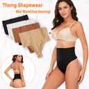 Werena Tummy Control Thong Shapewear for Women Seamless Shaping Thong Panties Body Shaper Underwear (Black, M)