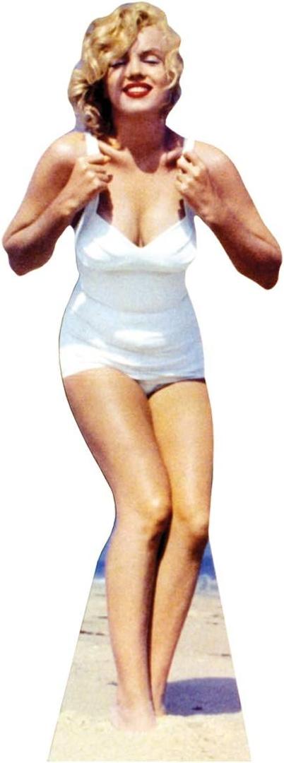 Cardboard People Marilyn Monroe White Swim Suit Life Size Cardboard Cutout Standup, One Size