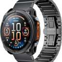 LULULOOK Titanium Band for Garmin Watch Fenix 8 51mm/7X/6X/5X Plus, 26mm Titanium Metal Repalcement Band for Garmin Watch Tactix/ quatix 8 51mm, epix Pro (Gen 2) 51mm, DLC Coating and Butterfly Clasp,Black