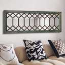 Farmhouse Mirror for Wall Decor: 43.3"x17.7" Large Rustic Windowpane Mirror