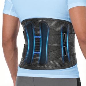 Fit Geno Back Brace for Lower Back Pain Men & Women: Adjustable Lumbar Support Brace for Pain Relief - Breathable Waist Belt for Comfort - L/XL
