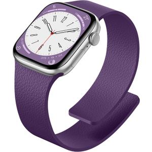 Magnetic Silicone Watch Band Compatible with Apple Watch Bands for Women 40mm 41mm 42mm 38mm, Soft Sport Silicone Strong Magnet Strap Replacement for iWatch Series 10 9 8 7 6 5 4 3 2 1 (Purple)