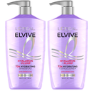 L'Oreal Paris Elvive Hyaluron Plump Shampoo and Conditioner Set for Dehydrated, Dry Hair with Hyaluronic Acid Care Complex, 1 Kit (2 Products)