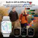 Smart Watch, GPS & Free Maps, 1.96" HD Screen, AI, Bluetooth Call & Text, Health, Fitness & 24/7 Sleep Tracker, 100+ Workout Modes, 5 ATM Water-Resistance, for Men & Women, Android & iOS, 2 Bands
